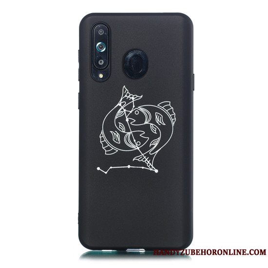 Etui Samsung Galaxy A8s Blød Telefonnubuck, Cover Samsung Galaxy A8s Cartoon Hængende Ornamenter Sort