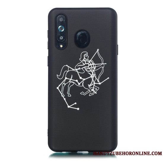 Etui Samsung Galaxy A8s Blød Telefonnubuck, Cover Samsung Galaxy A8s Cartoon Hængende Ornamenter Sort