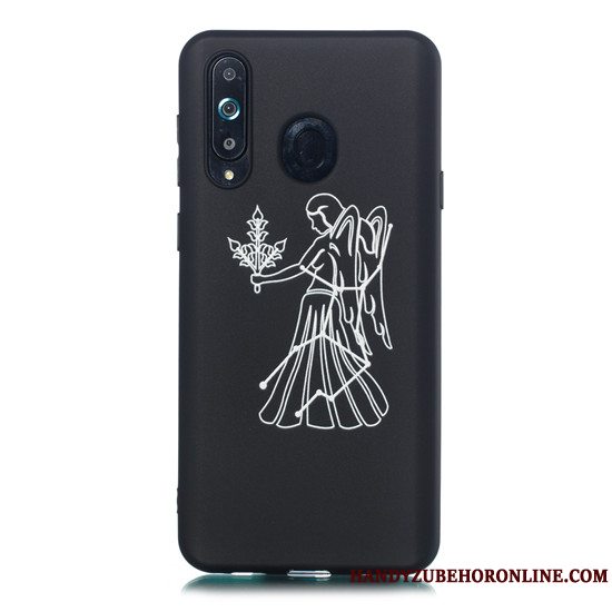 Etui Samsung Galaxy A8s Blød Telefonnubuck, Cover Samsung Galaxy A8s Cartoon Hængende Ornamenter Sort