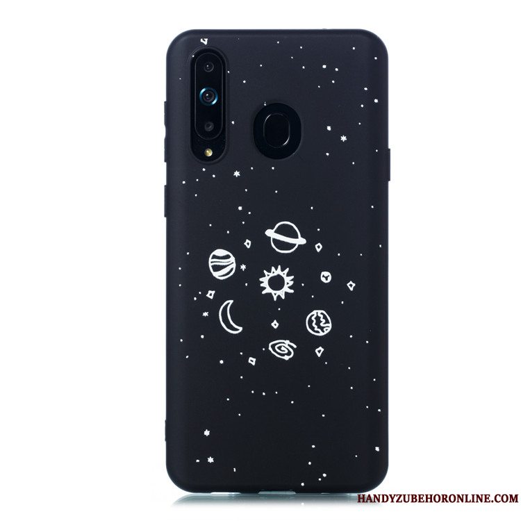 Etui Samsung Galaxy A8s Blød Telefonnubuck, Cover Samsung Galaxy A8s Cartoon Hængende Ornamenter Sort