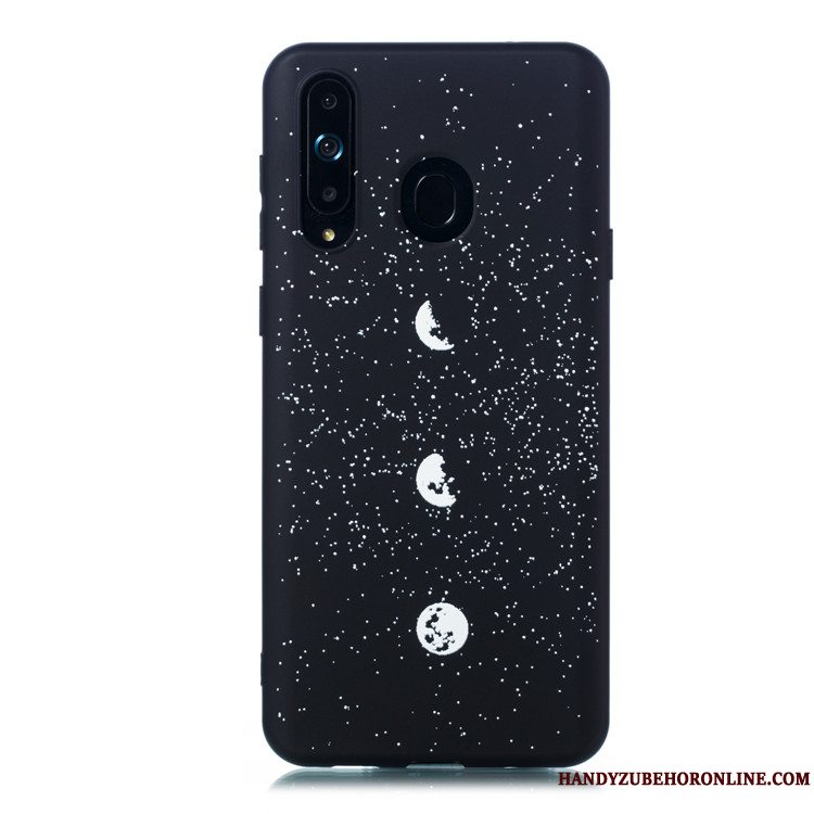 Etui Samsung Galaxy A8s Blød Telefonnubuck, Cover Samsung Galaxy A8s Cartoon Hængende Ornamenter Sort