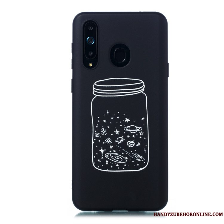 Etui Samsung Galaxy A8s Blød Telefonnubuck, Cover Samsung Galaxy A8s Cartoon Hængende Ornamenter Sort