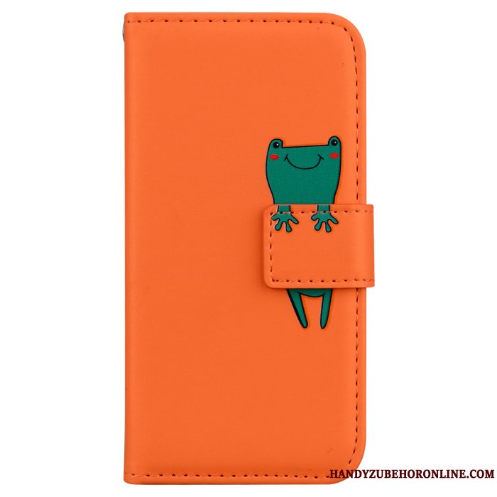 Etui Samsung Galaxy A8s Cartoon Anti-fald Orange, Cover Samsung Galaxy A8s Folio Telefon