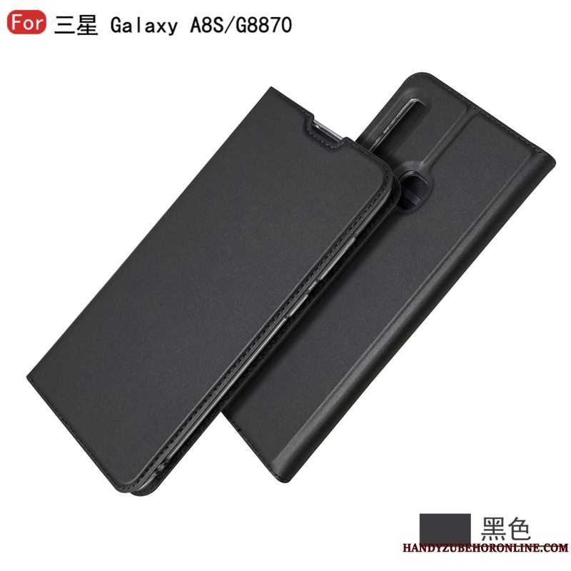 Etui Samsung Galaxy A8s Folio Business Blå, Cover Samsung Galaxy A8s Tasker Anti-fald Telefon