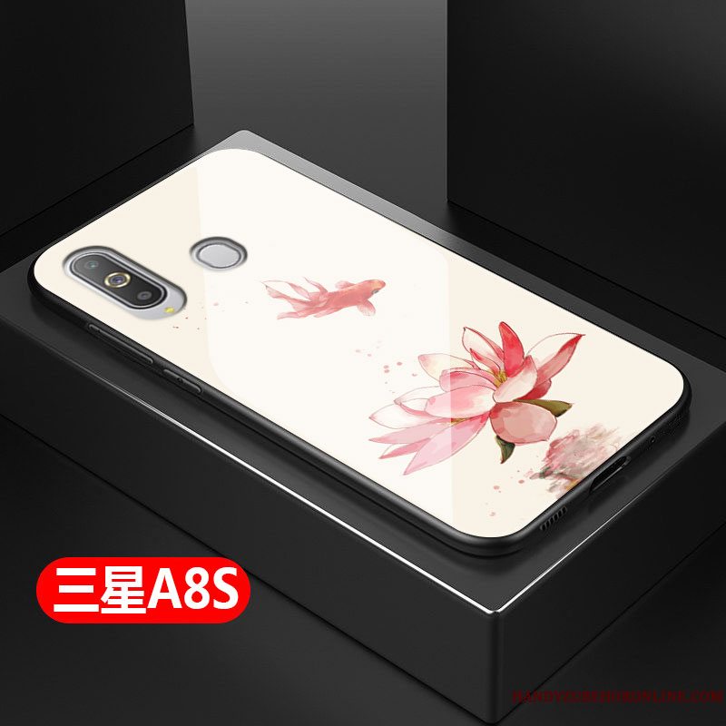 Etui Samsung Galaxy A8s Kreativ Kunst Glas, Cover Samsung Galaxy A8s Beskyttelse Blå Telefon