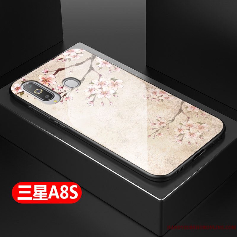 Etui Samsung Galaxy A8s Kreativ Kunst Glas, Cover Samsung Galaxy A8s Beskyttelse Blå Telefon