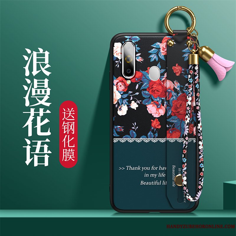 Etui Samsung Galaxy A8s Kreativ Let Tynd Blomster, Cover Samsung Galaxy A8s Beskyttelse Ny Grøn