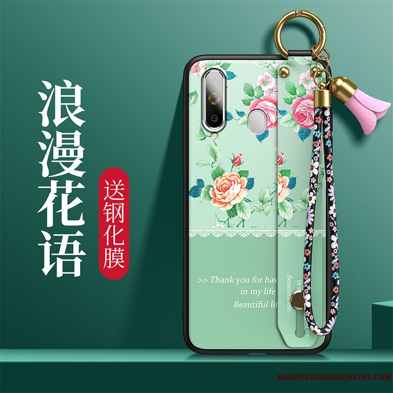 Etui Samsung Galaxy A8s Kreativ Let Tynd Blomster, Cover Samsung Galaxy A8s Beskyttelse Ny Grøn