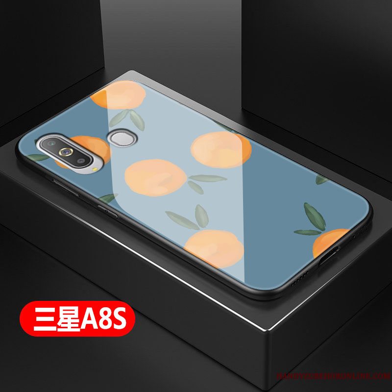 Etui Samsung Galaxy A8s Silikone Hærdet Glas Lille Sektion, Cover Samsung Galaxy A8s Cartoon Telefonhård