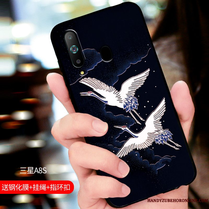 Etui Samsung Galaxy A8s Tasker Af Personlighed Trendy, Cover Samsung Galaxy A8s Beskyttelse Telefonblå