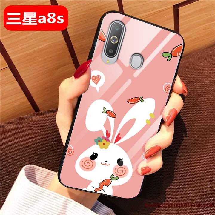 Etui Samsung Galaxy A8s Tasker Lyserød Anti-fald, Cover Samsung Galaxy A8s Beskyttelse Glas Smuk