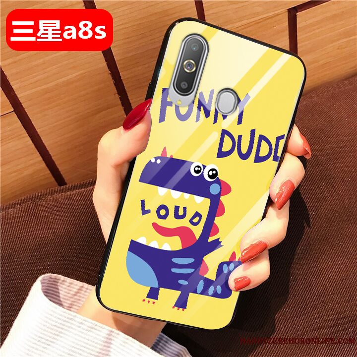 Etui Samsung Galaxy A8s Tasker Lyserød Anti-fald, Cover Samsung Galaxy A8s Beskyttelse Glas Smuk