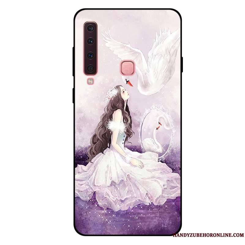 Etui Samsung Galaxy A9 2018 Beskyttelse Lille Sektion Lilla, Cover Samsung Galaxy A9 2018 Tasker Frisk Anti-fald