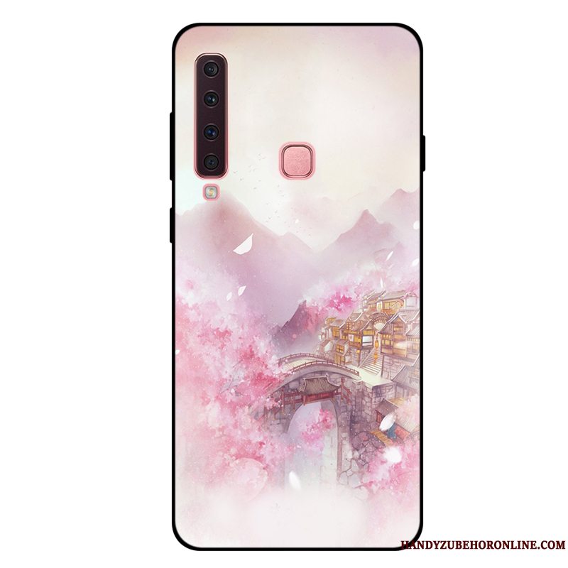 Etui Samsung Galaxy A9 2018 Tasker Lyserød Frisk, Cover Samsung Galaxy A9 2018 Blød Anti-fald Telefon