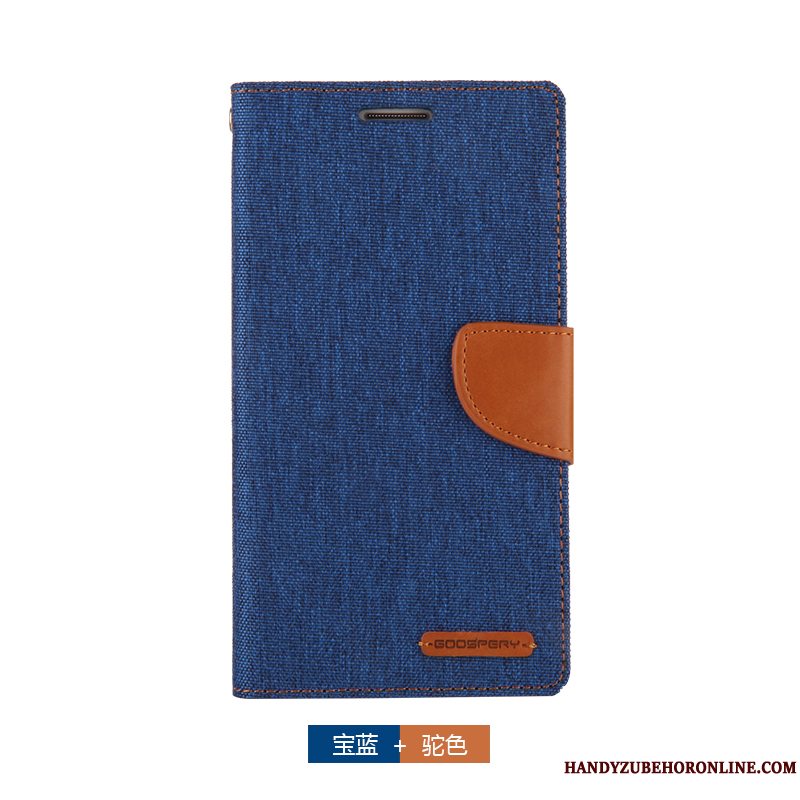 Etui Samsung Galaxy A9 2018 Tegnebog Lærred Blå, Cover Samsung Galaxy A9 2018 Beskyttelse