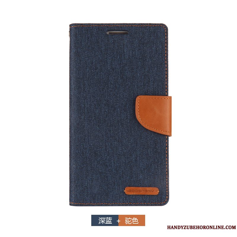 Etui Samsung Galaxy A9 2018 Tegnebog Lærred Blå, Cover Samsung Galaxy A9 2018 Beskyttelse