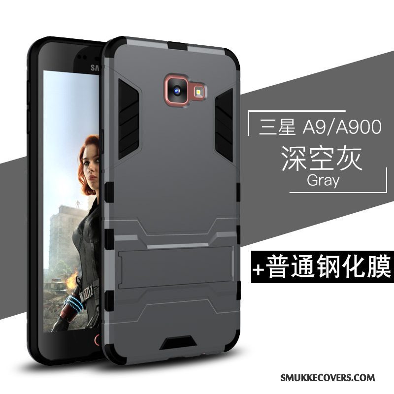 Etui Samsung Galaxy A9 Beskyttelse Mørkeblå Høj, Cover Samsung Galaxy A9 Tasker Nubuck Anti-fald