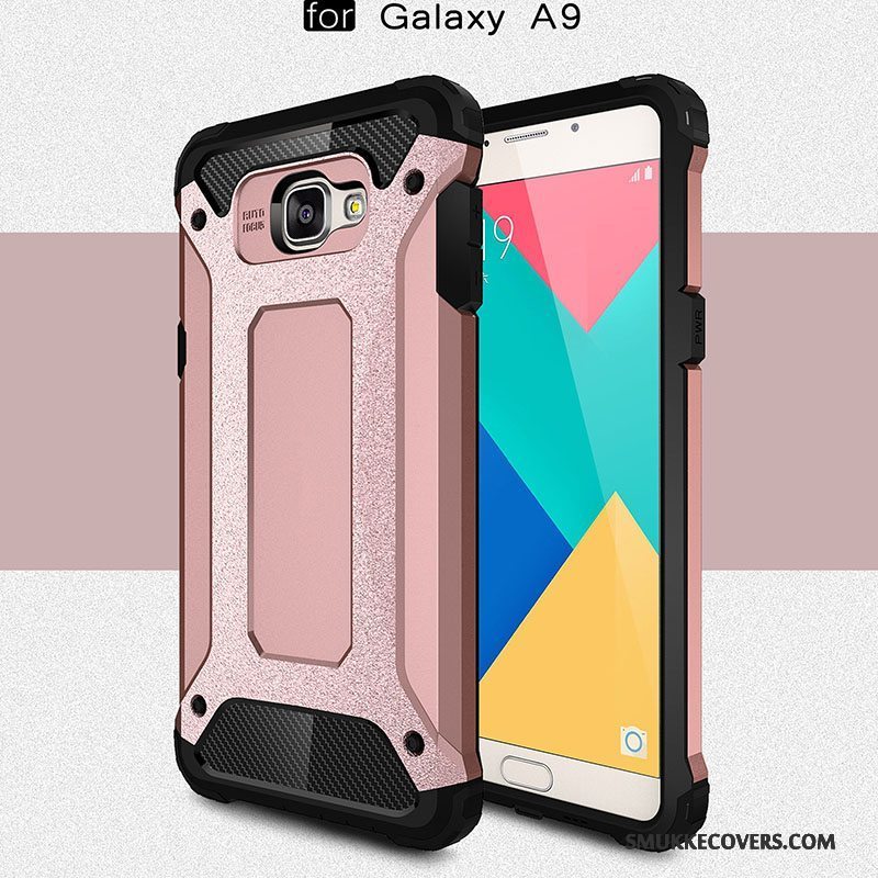 Etui Samsung Galaxy A9 Beskyttelse Rød Mesh, Cover Samsung Galaxy A9 Tasker Anti-fald Telefon