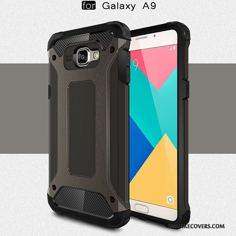 Etui Samsung Galaxy A9 Beskyttelse Rød Mesh, Cover Samsung Galaxy A9 Tasker Anti-fald Telefon