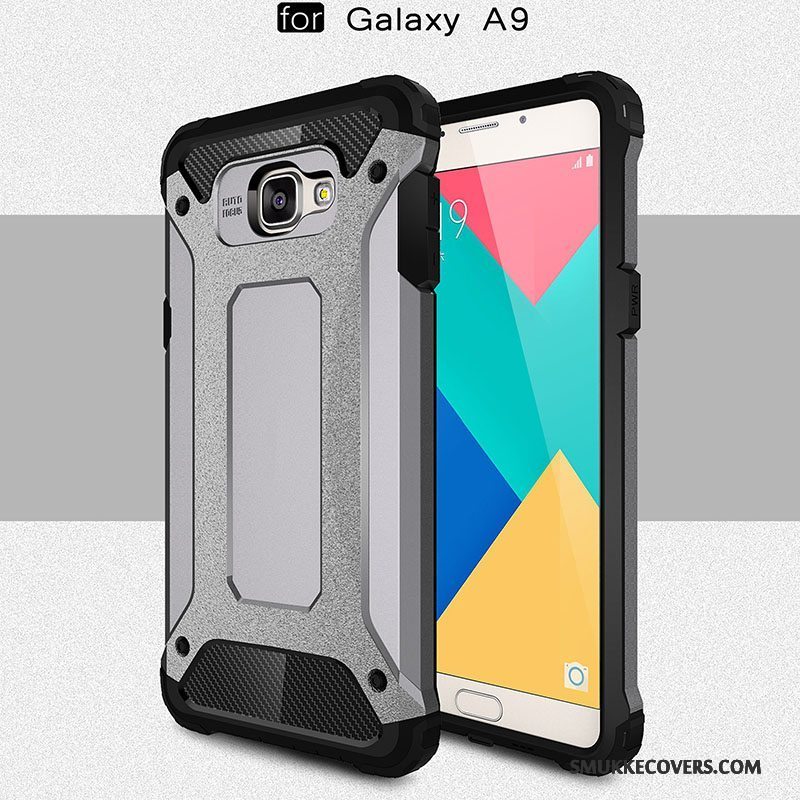 Etui Samsung Galaxy A9 Beskyttelse Rød Mesh, Cover Samsung Galaxy A9 Tasker Anti-fald Telefon