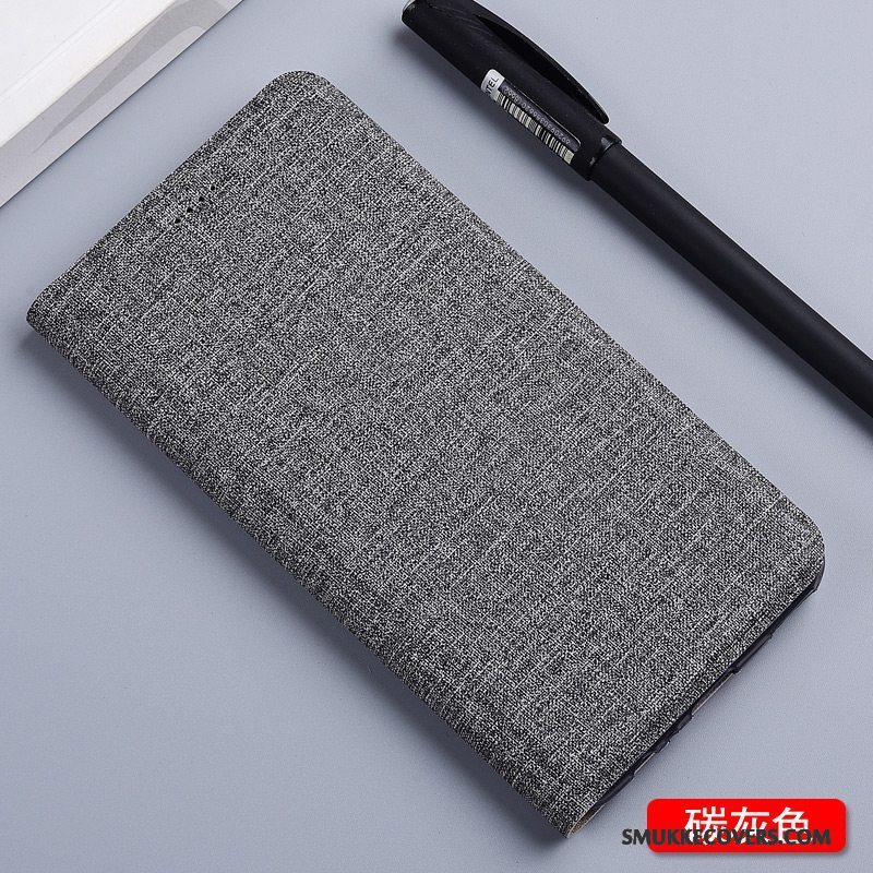 Etui Samsung Galaxy A9 Læder Bomuld Og Linned Anti-fald, Cover Samsung Galaxy A9 Folio Telefon