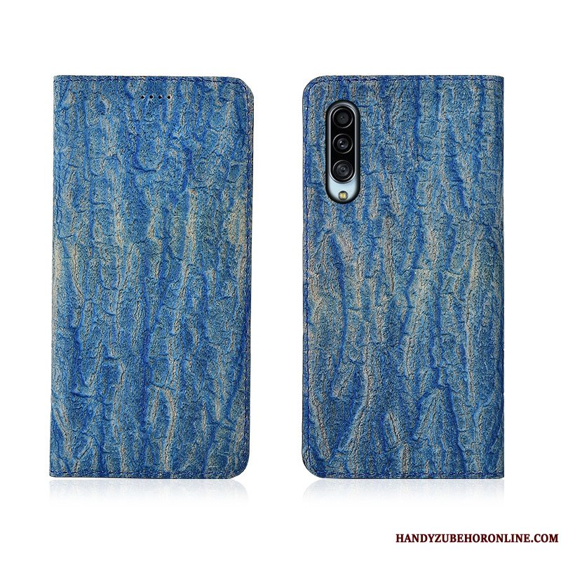 Etui Samsung Galaxy A90 5g Blød Anti-fald Nubuck, Cover Samsung Galaxy A90 5g Silikone Tree Blå