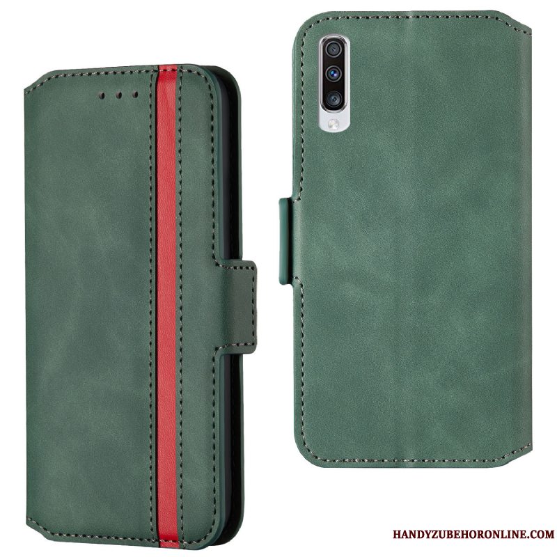 Etui Samsung Galaxy A90 5g Folio Hærdning Telefon, Cover Samsung Galaxy A90 5g Tasker Skærmbeskyttelse Anti-fald