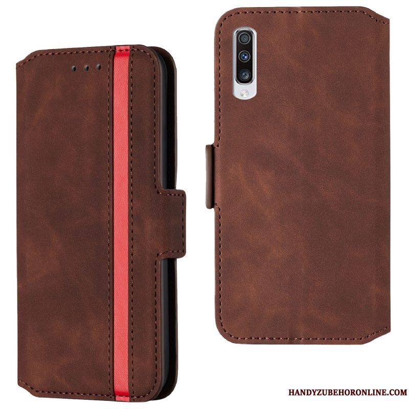 Etui Samsung Galaxy A90 5g Folio Hærdning Telefon, Cover Samsung Galaxy A90 5g Tasker Skærmbeskyttelse Anti-fald