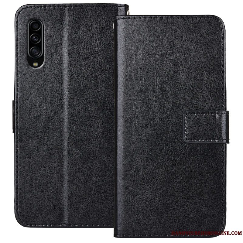 Etui Samsung Galaxy A90 5g Læder Guld Telefon, Cover Samsung Galaxy A90 5g Folio Anti-fald