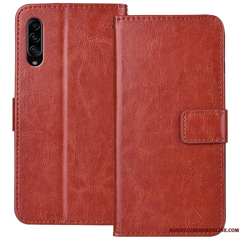 Etui Samsung Galaxy A90 5g Læder Guld Telefon, Cover Samsung Galaxy A90 5g Folio Anti-fald