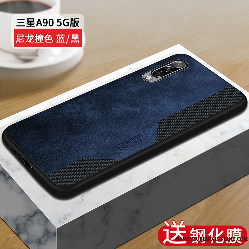 Etui Samsung Galaxy A90 5g Silikone Anti-fald Nylon, Cover Samsung Galaxy A90 5g Tasker Telefonrød