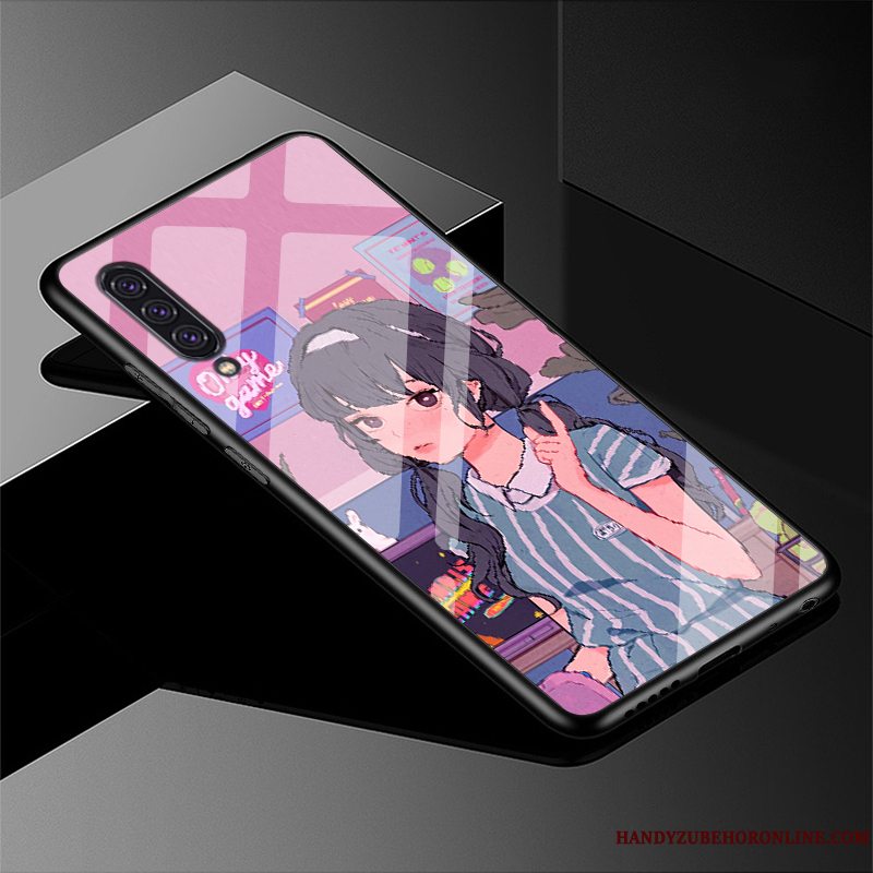 Etui Samsung Galaxy A90 5g Silikone Glas Smuk, Cover Samsung Galaxy A90 5g Tasker Anti-fald Frisk