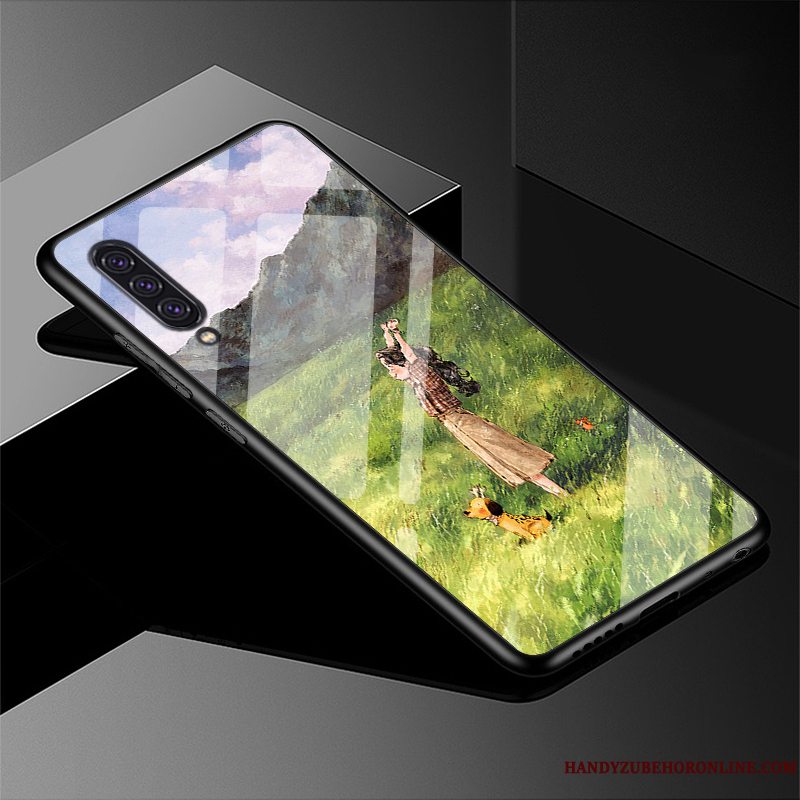 Etui Samsung Galaxy A90 5g Silikone Glas Smuk, Cover Samsung Galaxy A90 5g Tasker Anti-fald Frisk