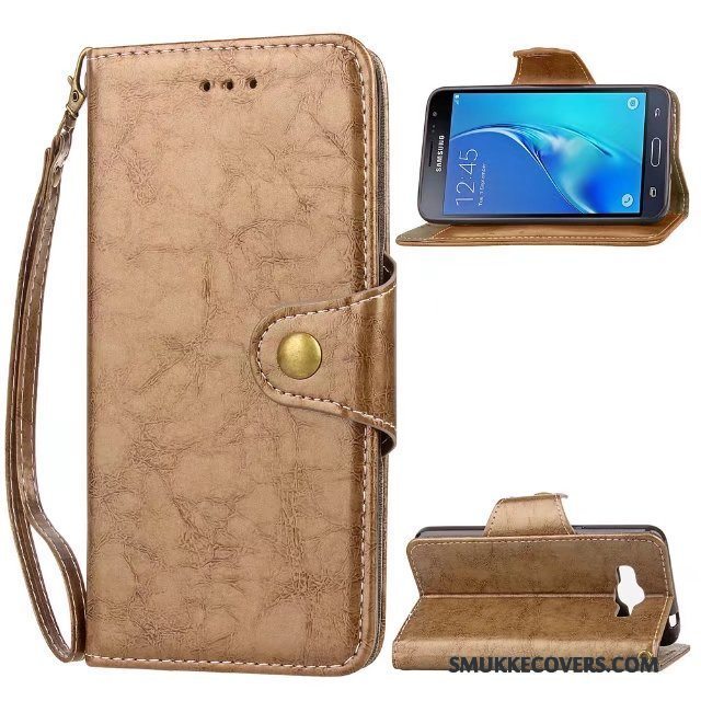 Etui Samsung Galaxy J3 2016 Læder Business Telefon, Cover Samsung Galaxy J3 2016 Folio Anti-fald