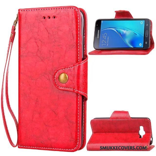 Etui Samsung Galaxy J3 2016 Læder Business Telefon, Cover Samsung Galaxy J3 2016 Folio Anti-fald