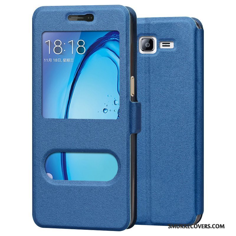 Etui Samsung Galaxy J3 2016 Læder Guld Telefon, Cover Samsung Galaxy J3 2016 Beskyttelse Anti-fald