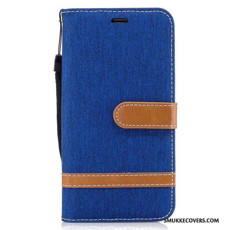 Etui Samsung Galaxy J3 2016 Læder Trend Denim, Cover Samsung Galaxy J3 2016 Beskyttelse Lilla