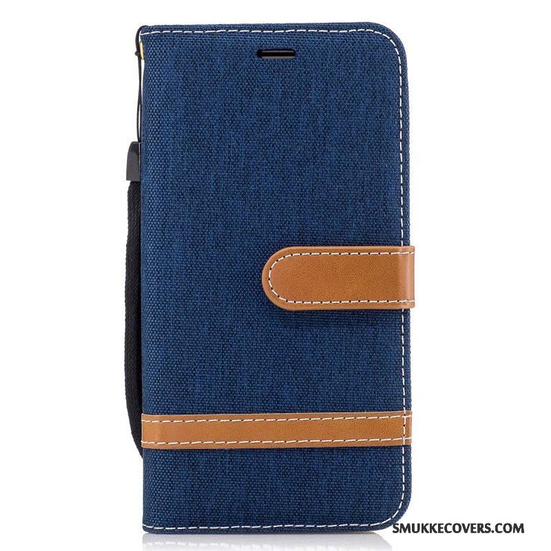 Etui Samsung Galaxy J3 2016 Læder Trend Denim, Cover Samsung Galaxy J3 2016 Beskyttelse Lilla