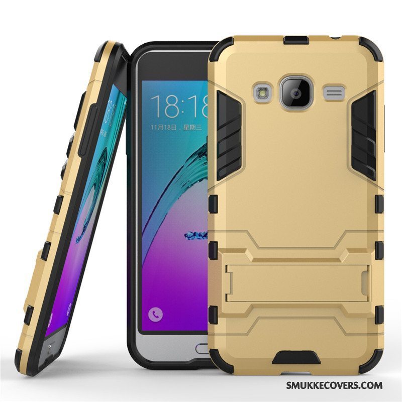 Etui Samsung Galaxy J3 2016 Support Telefonsølv, Cover Samsung Galaxy J3 2016 Beskyttelse Hård