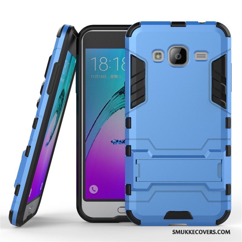 Etui Samsung Galaxy J3 2016 Support Telefonsølv, Cover Samsung Galaxy J3 2016 Beskyttelse Hård