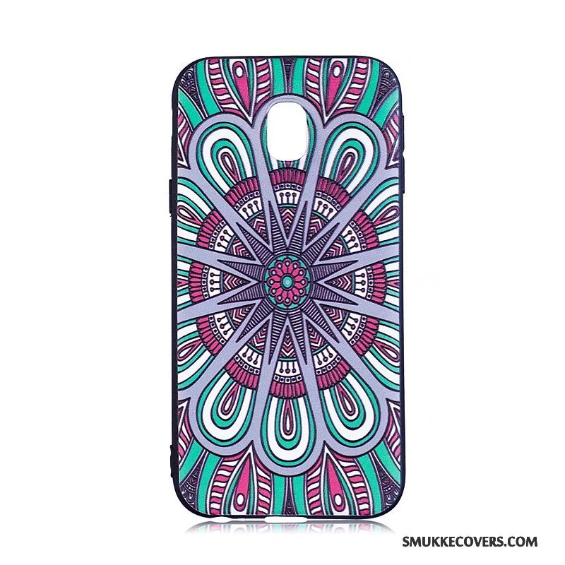 Etui Samsung Galaxy J3 2017 Beskyttelse Blå Trend, Cover Samsung Galaxy J3 2017 Blød Telefon