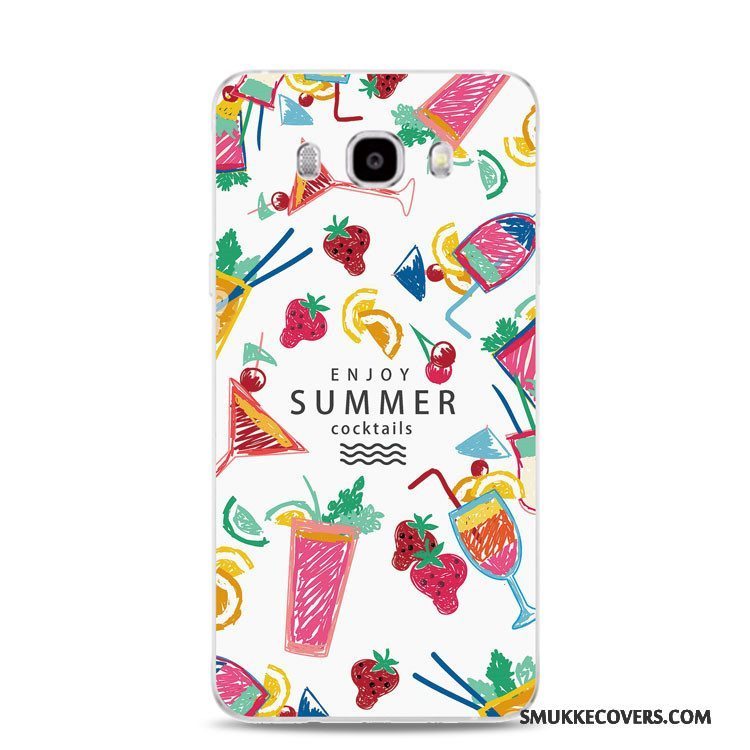 Etui Samsung Galaxy J3 2017 Blød Telefonlyserød, Cover Samsung Galaxy J3 2017 Relief Rød Blomster