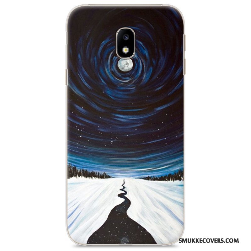 Etui Samsung Galaxy J3 2017 Cartoon Telefonhård, Cover Samsung Galaxy J3 2017 Malet Anti-fald Lyserød