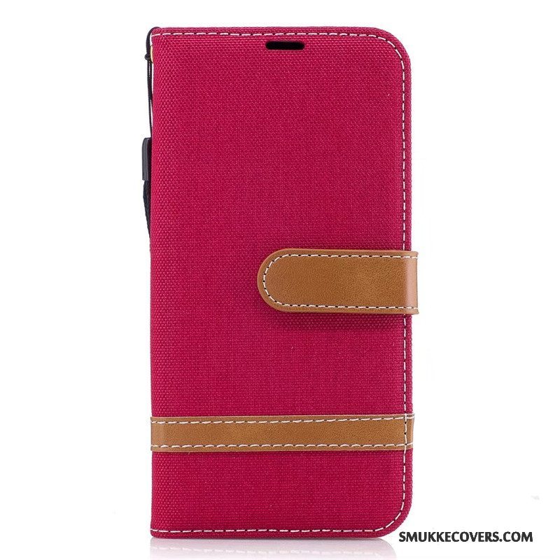 Etui Samsung Galaxy J3 2017 Læder Denim Lilla, Cover Samsung Galaxy J3 2017 Folio