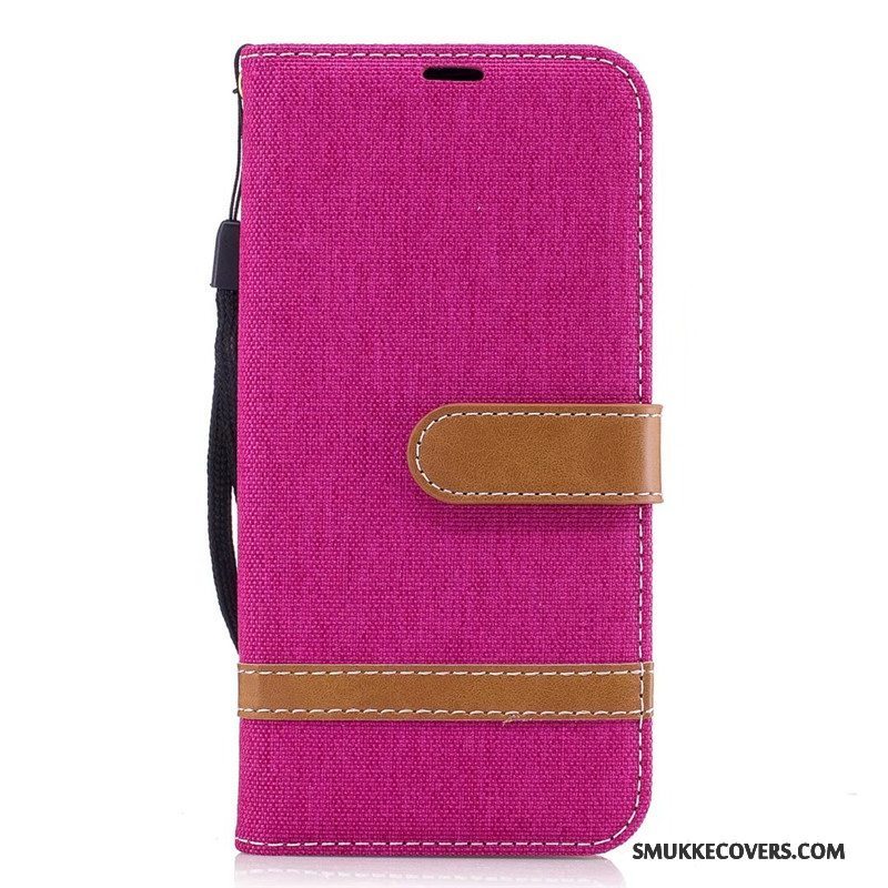 Etui Samsung Galaxy J3 2017 Læder Denim Lilla, Cover Samsung Galaxy J3 2017 Folio