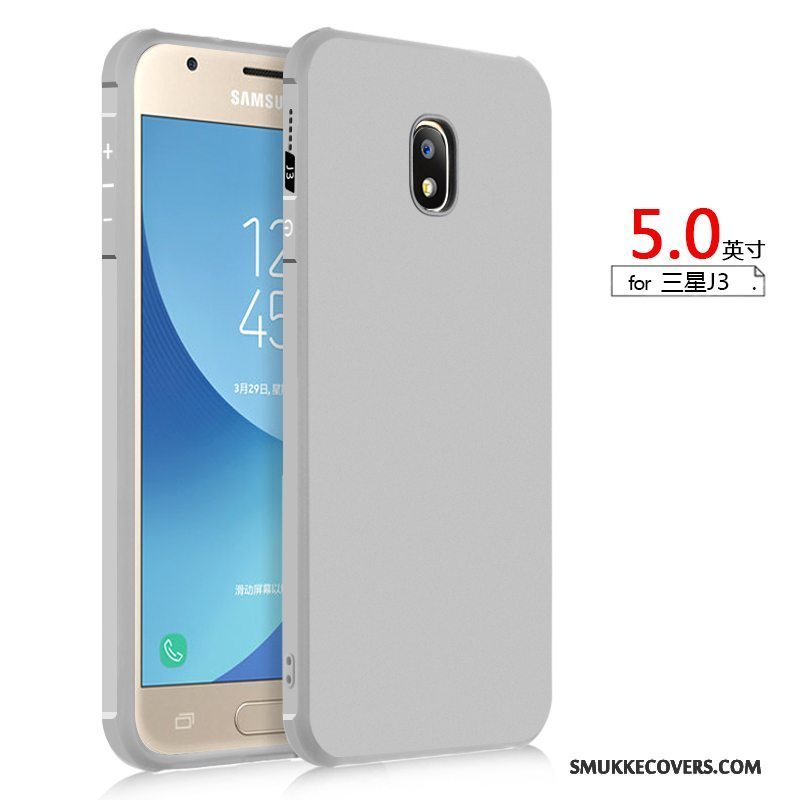 Etui Samsung Galaxy J3 2017 Silikone Anti-fald Telefon, Cover Samsung Galaxy J3 2017 Beskyttelse Sort