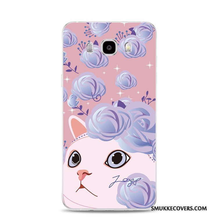 Etui Samsung Galaxy J3 2017 Support Telefongrøn, Cover Samsung Galaxy J3 2017 Relief Blomster Kat