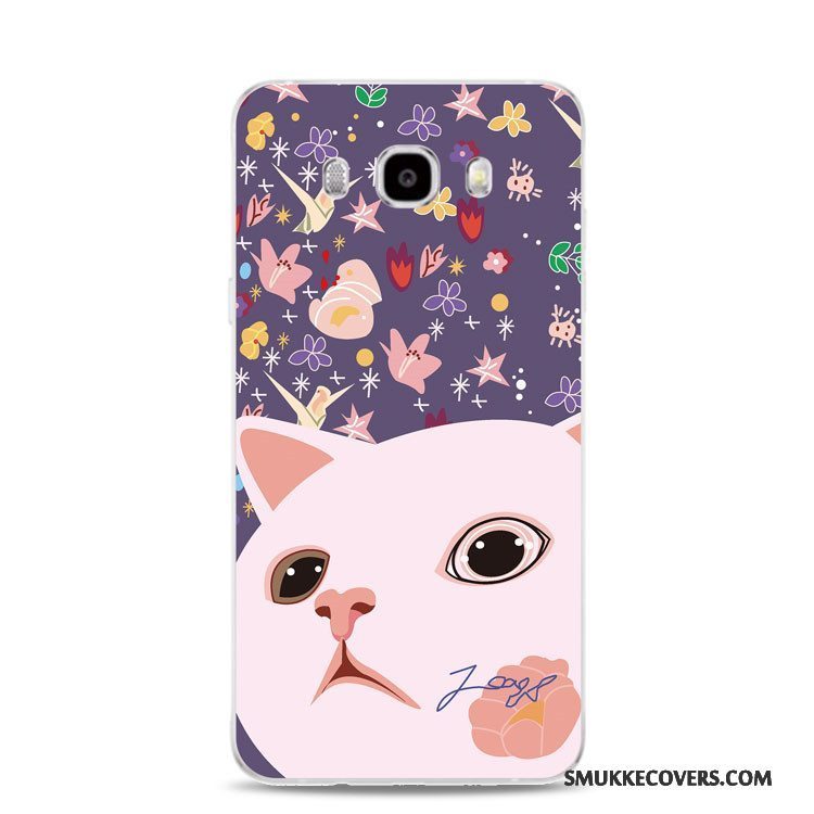 Etui Samsung Galaxy J3 2017 Support Telefongrøn, Cover Samsung Galaxy J3 2017 Relief Blomster Kat