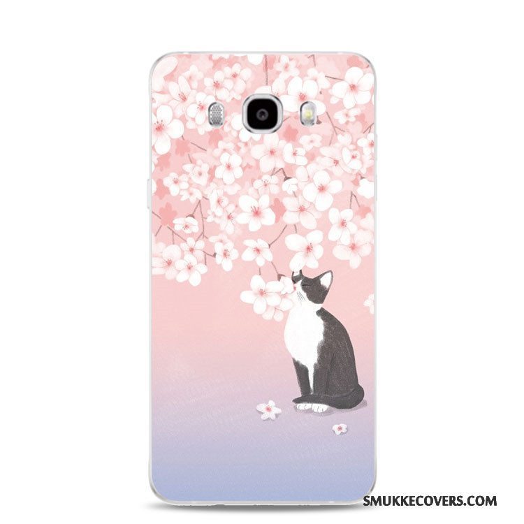 Etui Samsung Galaxy J3 2017 Support Telefongrøn, Cover Samsung Galaxy J3 2017 Relief Blomster Kat