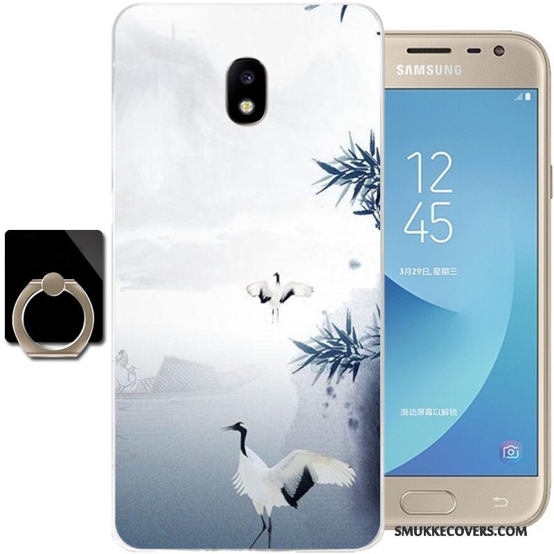 Etui Samsung Galaxy J3 2017 Tasker Kinesisk Stil Telefon, Cover Samsung Galaxy J3 2017 Blød Sort